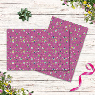 Mousseline Papier Tissu Floral Rose profond d'inspiration vin
