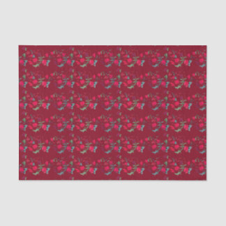 Mousseline Papier Tissu Floral Wassail Rouge profond