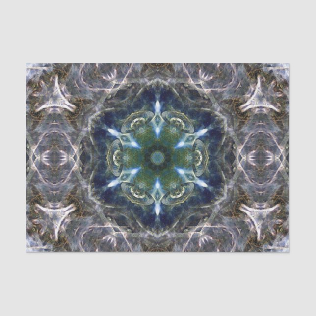 Mousseline Papier Tissu Folk Mandala (Recto)