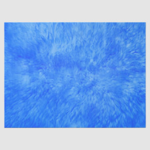 Mousseline Papier Tissu Français fourrure bleue