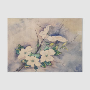 Mousseline Papier Tissu Gardenia Watercolor