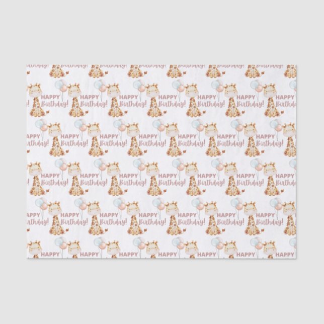 Mousseline Papier Tissu Giraffe (Recto)