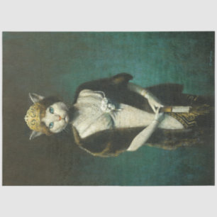 Mousseline Papier Tissu Glamour Chat Lady