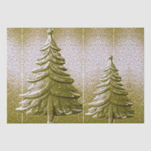 Mousseline Papier Tissu Gold Holiday Christmas Tree