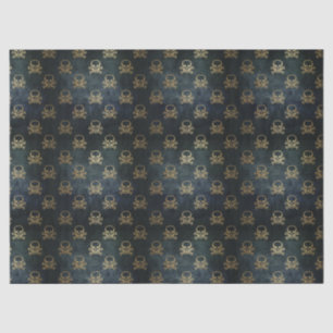 Mousseline Papier Tissu Golden Skand Crossbones