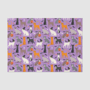 Mousseline Papier Tissu Halloween Cats