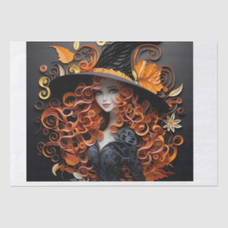 Mousseline Papier Tissu Halloween, Sorcière,