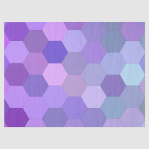 Mousseline papier tissu hexagone violet