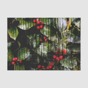 Mousseline Papier Tissu Horizontal Holly Berry