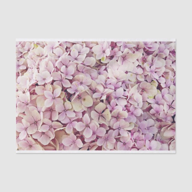 Mousseline Papier Tissu Hydrangea rose (Recto)