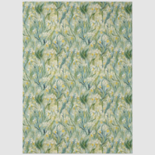 Mousseline Papier Tissu Jaune Vert Ivoire Iris Sauvage