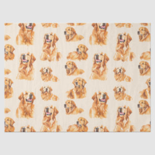 Mousseline Papier Tissu Joie Golden Retriever