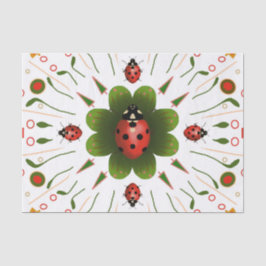 Mousseline Papier Tissu Ladybug