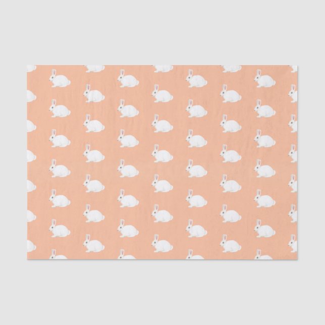 Mousseline Papier tissu lapin blanc (Recto)