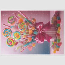 Papier Tissu Lolly pop Bouquet Découpage