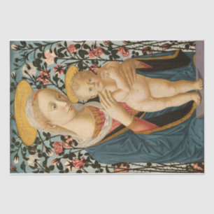 MOUSSELINE PAPIER TISSU : MADONNA & ENFANT : 1942