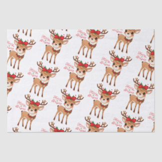 Mousseline Papier Tissu Merry&Bright Cute Reinder