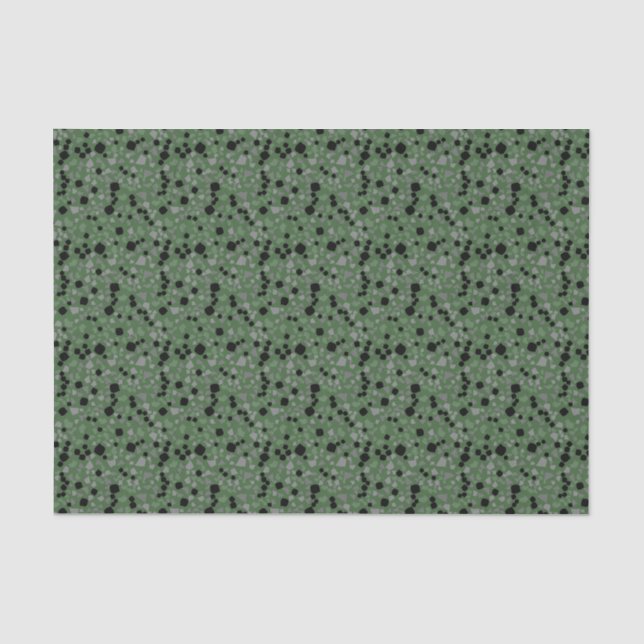 Mousseline Papier Tissu Moderne Simple Olive Green Terrazzo (Recto)