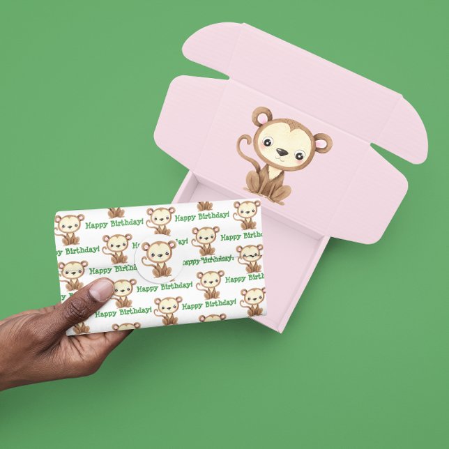 Mousseline Papier Tissu Monkey Jungle (Celebrate a special birthday with this cute monkey tissue paper! )