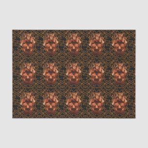 Mousseline Papier Tissu Orange Fire Sketch