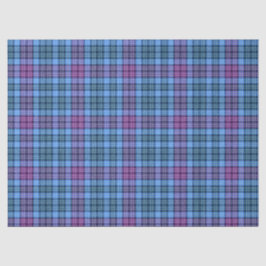 Mousseline Papier Tissu ou Découpage Tartan rose pourpre bleu