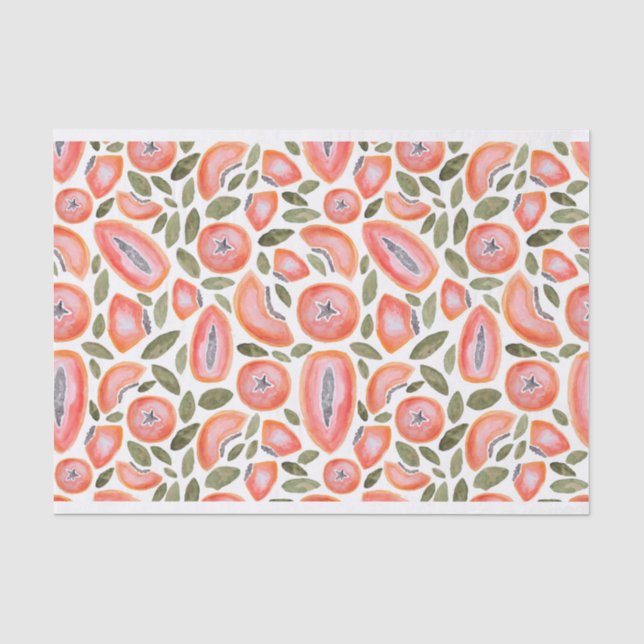 Mousseline Papier Tissu Papaya (Recto)