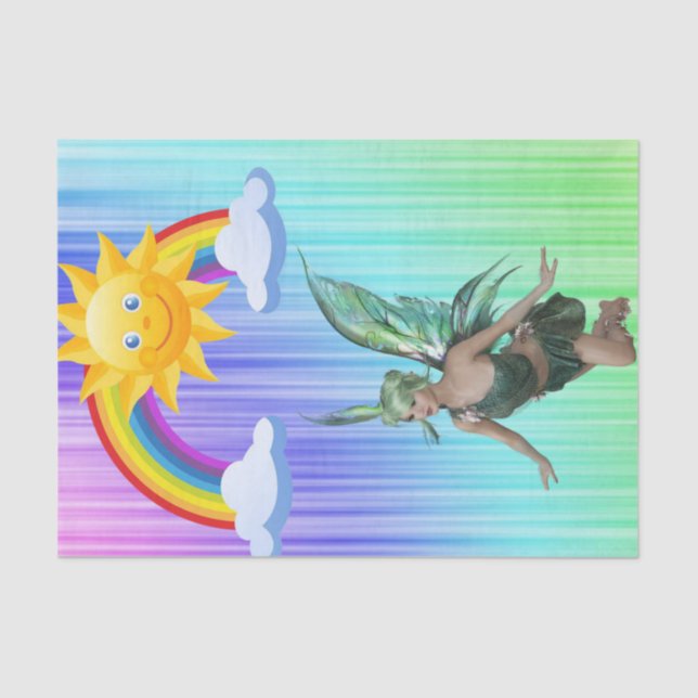 Mousseline Papier Tissu Pastel Fairy Rainbow (Recto)