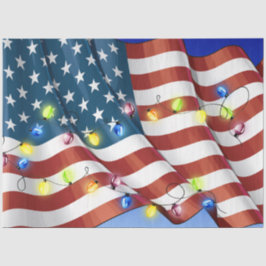 Mousseline Papier Tissu Patriotique American Flag