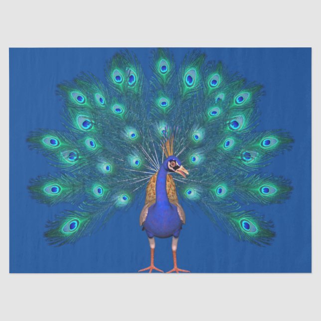 Mousseline Papier Tissu Peacock (Recto)