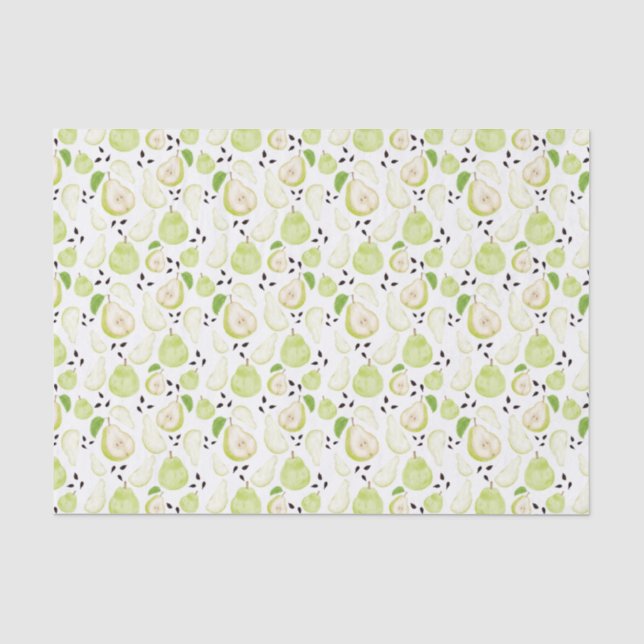 Mousseline Papier Tissu Pear Tissu Juicy (Recto)