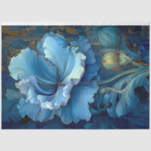 Papier Tissu Peint en bleu