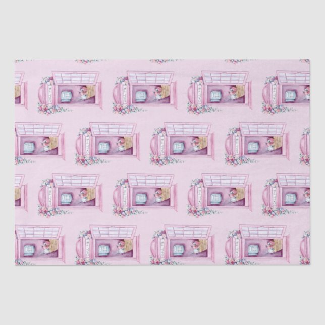 Mousseline Papier Tissu Pink Phone Booth (Recto)