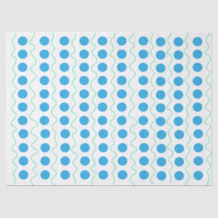 Mousseline Papier Tissu Polka Dot Bleu