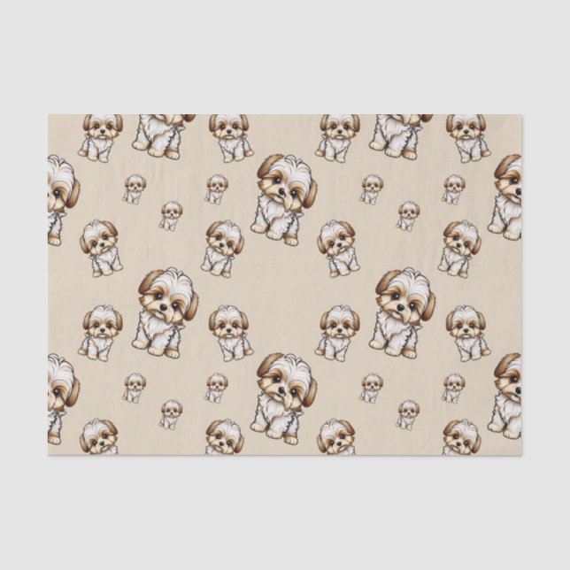 Mousseline Papier Tissu Pour Les Amateurs De Morkie (Recto)