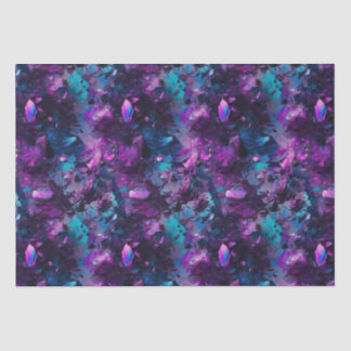 Mousseline Papier Tissu Purple Opal Eau Cristal Abstrait