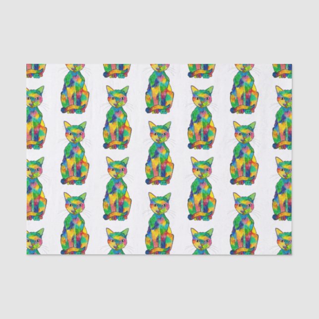 Mousseline Papier Tissu Rainbow (Recto)