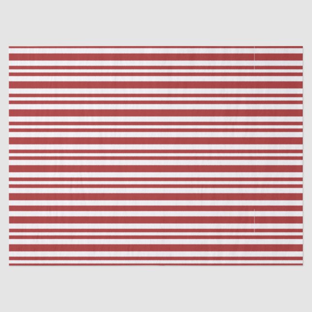 Mousseline papier tissu rayé rouge (Recto)