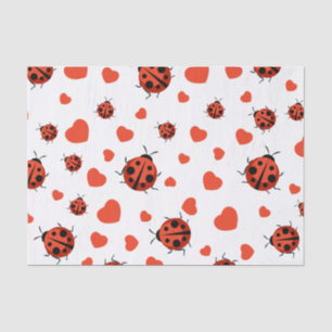 Mousseline Papier Tissu Red Ladybug