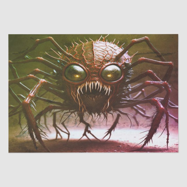 Mousseline Papier Tissu Red Monster Halloween (Recto)