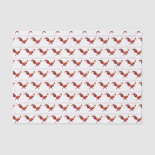 Mousseline Papier Tissu Red Rooster