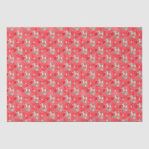 Mousseline Papier Tissu Retro Christmas Rocse Horse