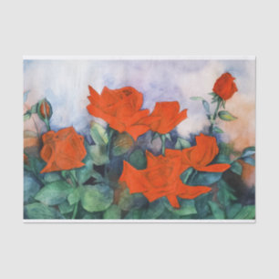 Mousseline Papier Tissu Rose Velours Rouge