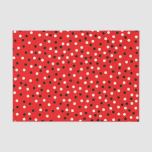 Mousseline Papier Tissu Rouge BLK & Wht 10" X 15"
