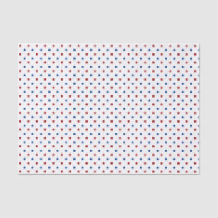 Mousseline Papier Tissu rouge et bleu Patriotic Stars