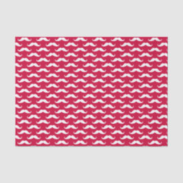 Mousseline Papier Tissu Rouge Mustache Valentine