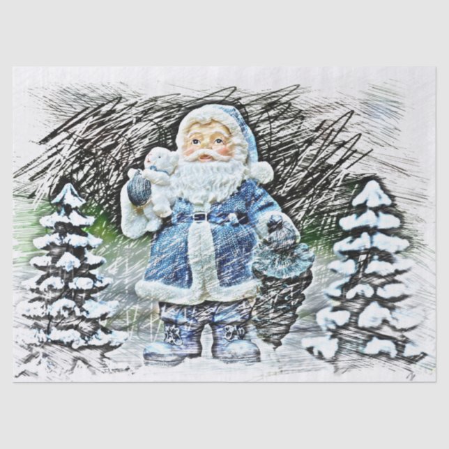 Mousseline papier tissu santa claus (Recto)