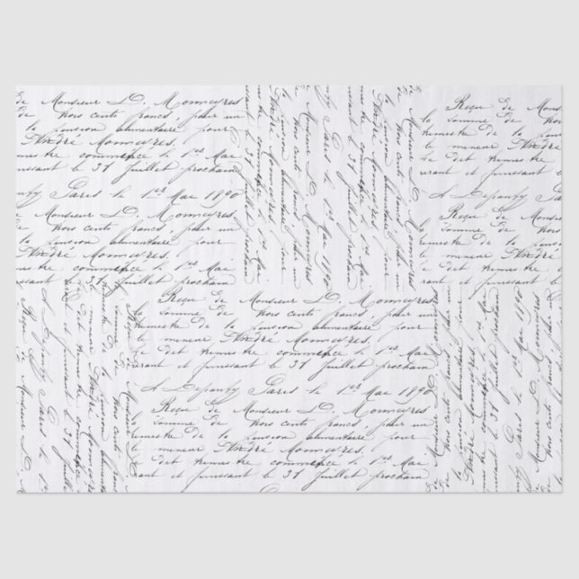 Mousseline Papier Tissu Script Love (Recto)