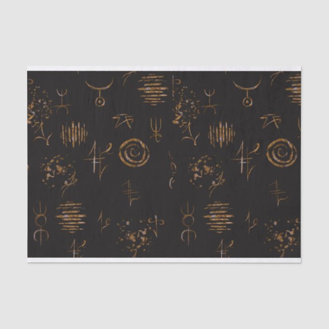 Mousseline Papier Tissu Sigils Sorcière (Recto)