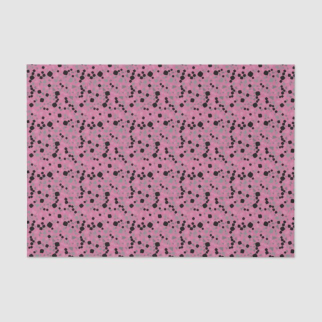 Mousseline Papier Tissu Simple Rose Terrazzo (Recto)