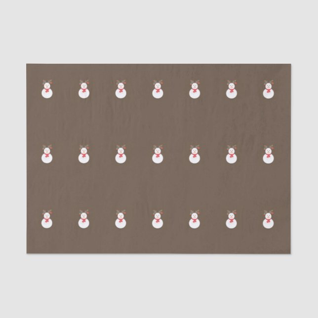 Mousseline Papier Tissu Snowman (Recto)